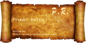 Prunkl Rella névjegykártya